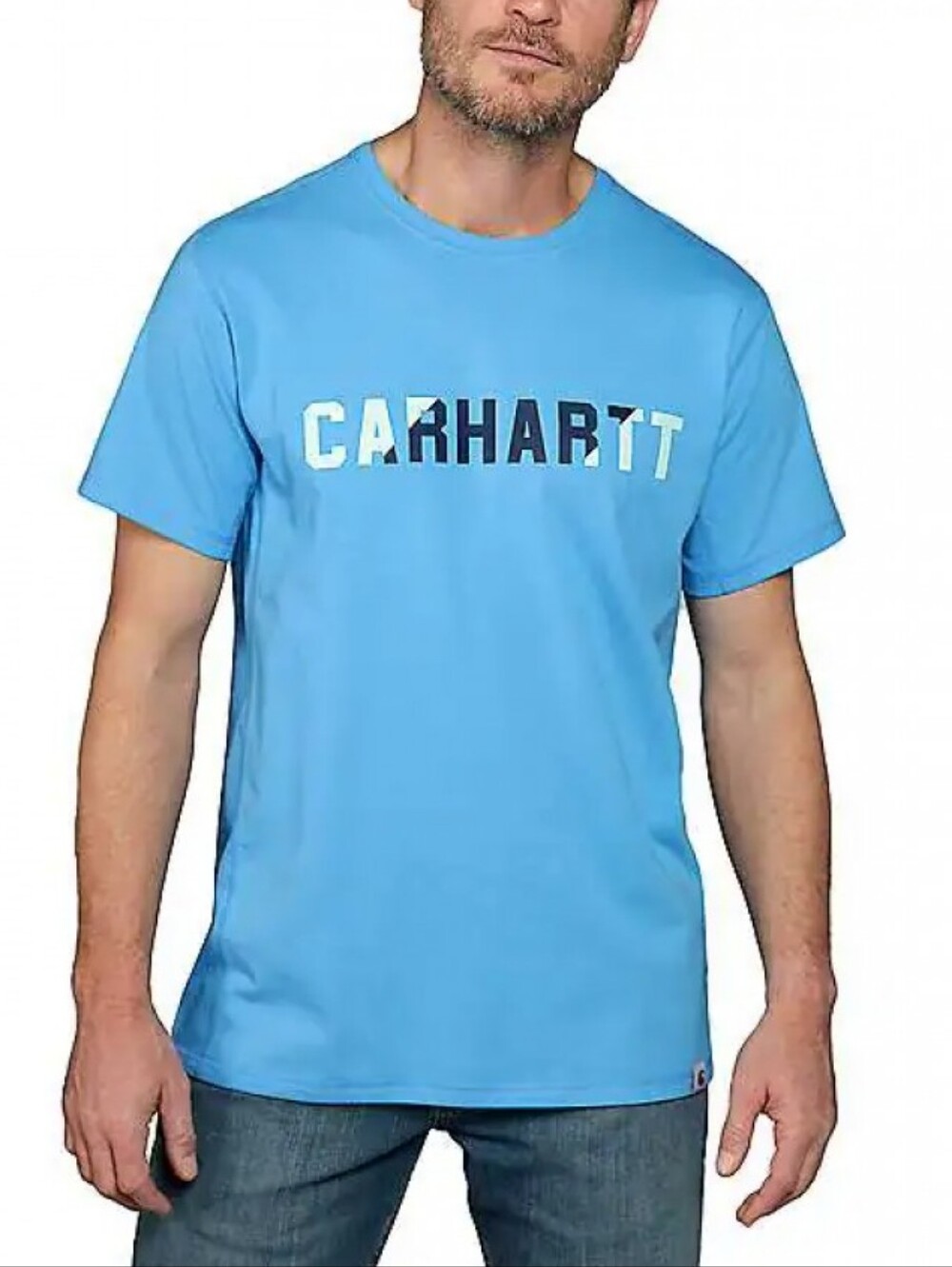 NWT- Carhartt Light Blue Logo Short-Sleeve Tee